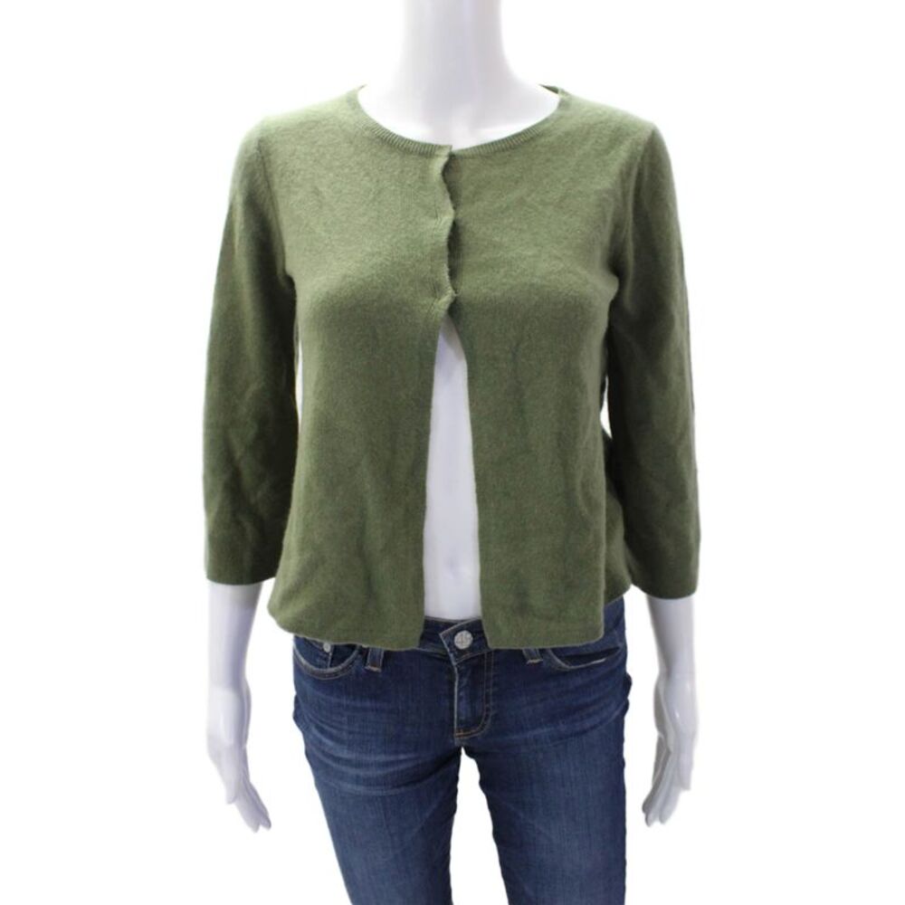 Princess Goes Hollywood Womens Cashmere Buttoned Cardigan Sweater Green Size 34